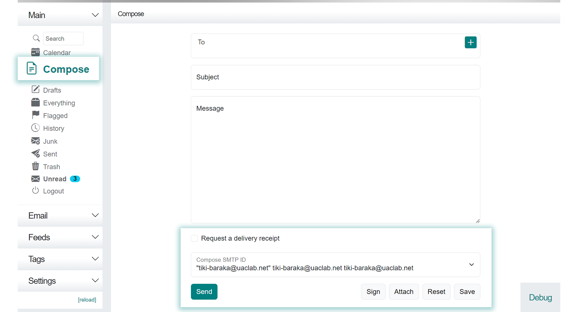 Cypht compose window screenshot