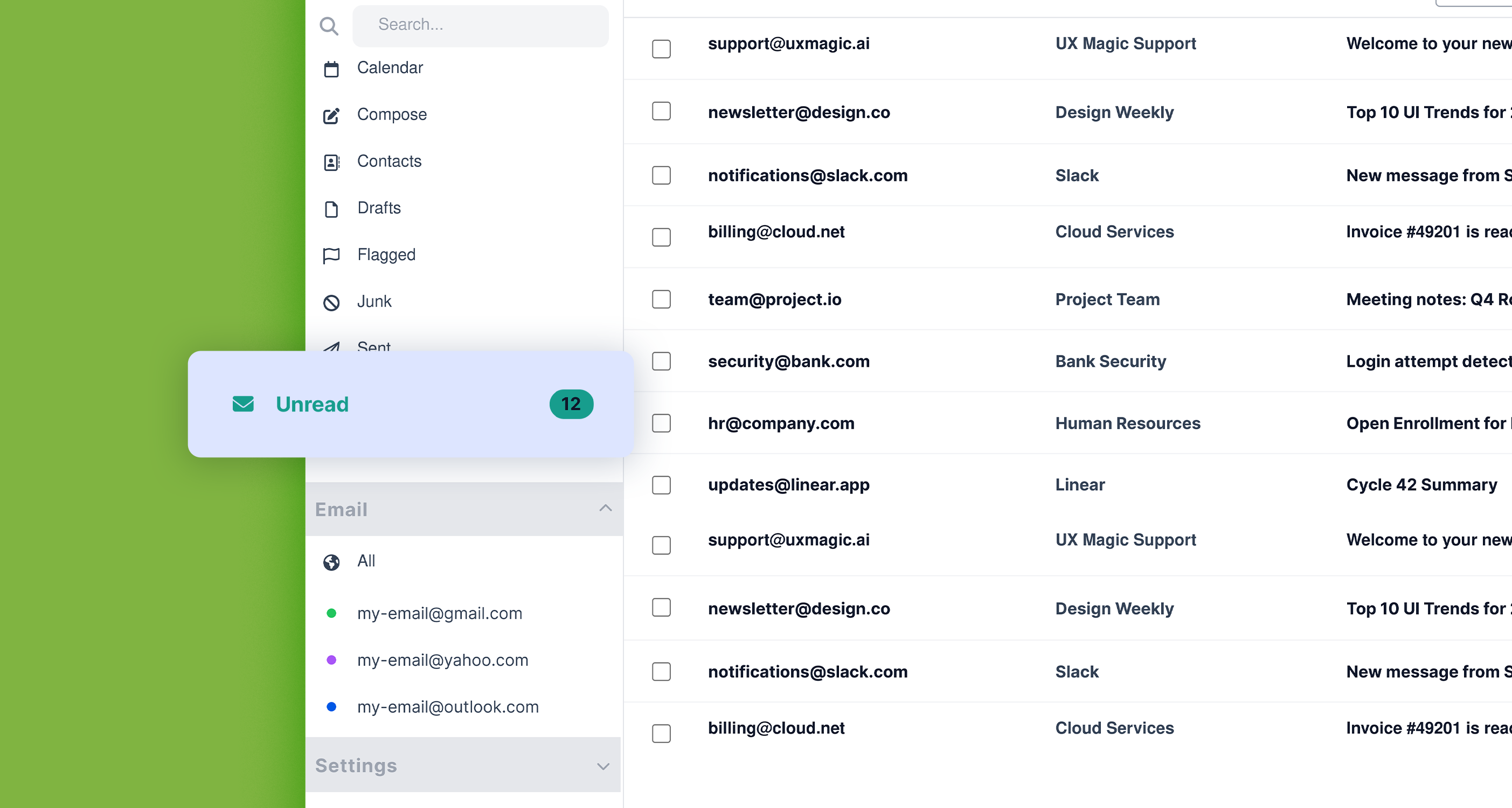 Cypht unread messages screenshot