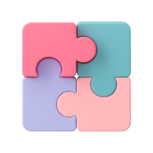 Illustration of modular puzzle pieces